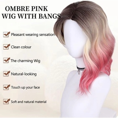 Fulang Hair Dlouhá růžová paruka