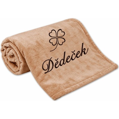 Povlečení Plus Deka pro dědečka se čtyřlístkem čokoládová 150x200