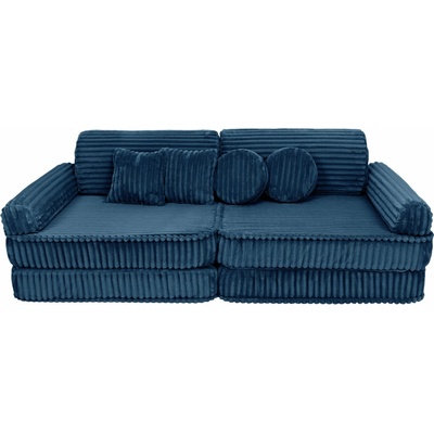 MeowBaby Churros detská modulárna pohovka Premium Midnight Blue
