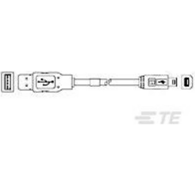 TE Connectivity 1487596-3 USB, USB-A zástrčka, USB-B zásuvka, 1,8m