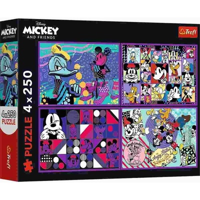 Trefl Disney 4 x Série dobrodružství Mickey Mouse 250 dílků