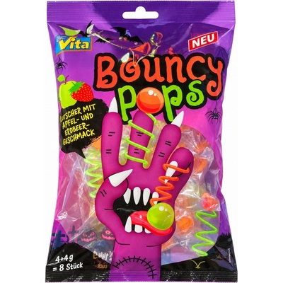 Bona Vita Halloween Bouncy Pops lízátka jablko a jahoda 144 g