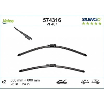 Valeo Silencio Flat Blade set 650+600 mm VA 574316