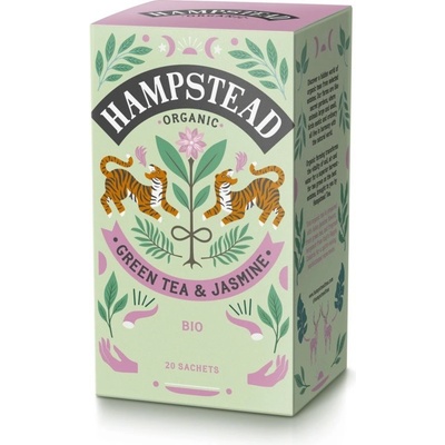 Hampstead Tea London BIO zelený čaj s jasmínem a bergamotem sáčkový čaj 20 ks