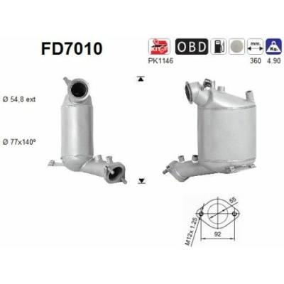 Filter sadzí pevných častíc výfukového systému AS FD7010