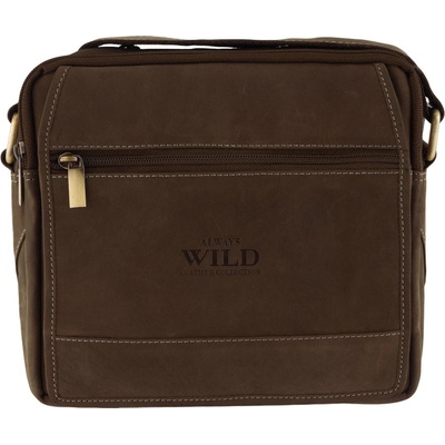 Pánská kožená crossbody taška Eduard tmavě hnědá