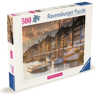 RAVENSBURGER Skandinávie Západ slunce v Kodani 500 dílků
