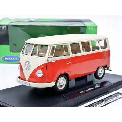 Volkswagen T1 Bus 1963 červená/béžová Welly 1:18