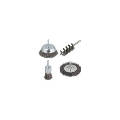 Wolfcraft Sada 4 ks drôtených kief so stopkou 6 mm,2133000