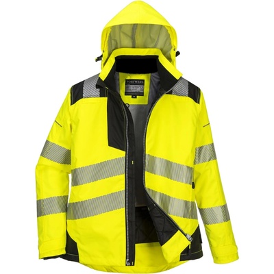 PortWest HI-VIS PW382 Dámská zimní reflexní bunda voděodolná HV žlutá/černá