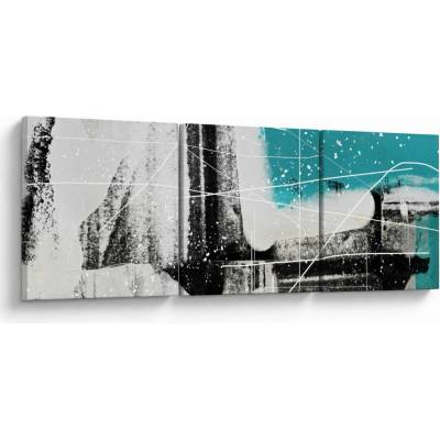 Obraz - Tyrkysová abstrakcia, trojdielne 150x50 cm