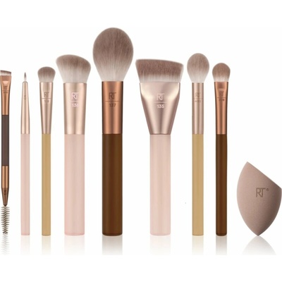 Real Techniques New Nudes RT 600 oboustranný štětec na obočí ks + RT 114 štětec na oční linky ks + RT 138 štětec na korektor ks + RT 136 štětec na bronzer ks + RT 137 štětec na tvářenku ks + RT 135 št