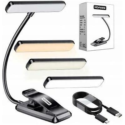Led lampička na čtení knih noční usb s klipem 18 led 360° mix177