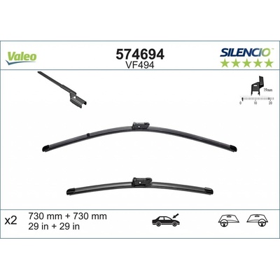Valeo Silencio Flat Blade set 730+730 mm VA 574694
