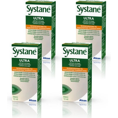 Alcon Systane Ultra bez konzervačních látek výhodné balení 4 x 10 ml – Hledejceny.cz