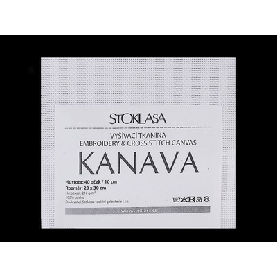 Vyšívací tkanina Kanava 20x30 cm 40 oček Varianta: bílá, Balení: 1 ks
