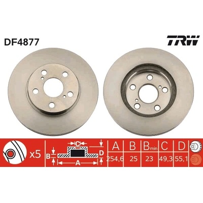 Brzdový kotúč TRW DF4877