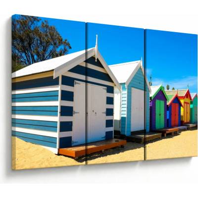 Obraz - Pláž Brighton, Melbourne, Austrálie, třídílný 120x80 cm