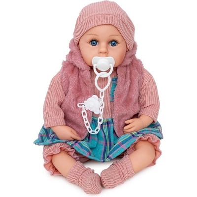 Doris Mluvící s dudlíkem v růžovém kožichu a sukní
