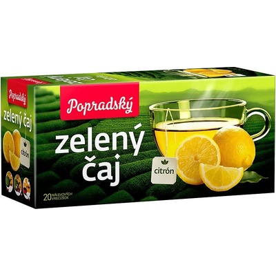 Popradský Zelený čaj citrón 20 x 1,5 g
