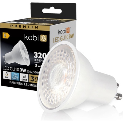 kobi Žiarovka LED 3W GU10 6200K 230V PREMIUM