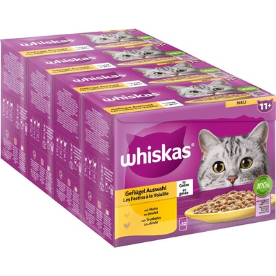 Whiskas Senior 144 x hydinový výber v omáčke 85 g