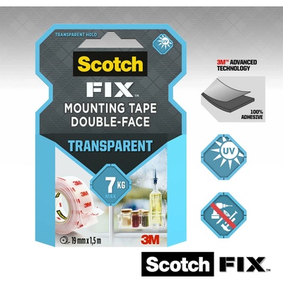 3M Scotch mmontážna páska 19 mm x 1,5 m transparentná