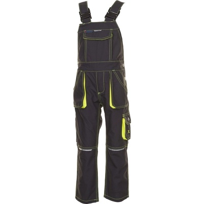 Planam JUNIOR DUNGAREES montérkové nohavice na traky detské Antracitová Žltá
