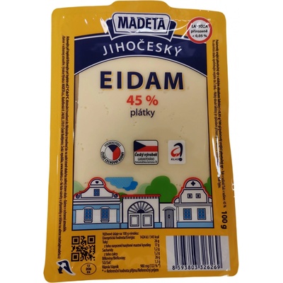 Madeta Jihočeský eidam 45% plátky 100g