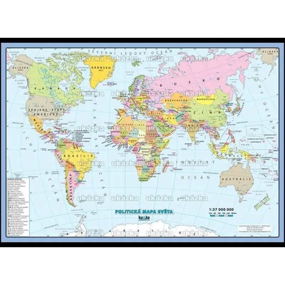 nakladatelství Kupka Politická mapa světa A2 (60x42 cm), bez lišt