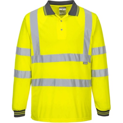Portwest S277 Polo-tričko Hi-Vis Contrast L/S žltá L