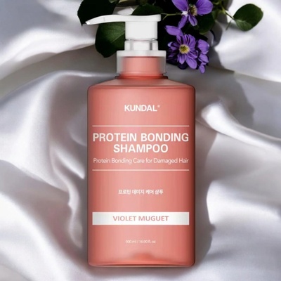 KUNDAL Protein Bonding Care Shampoo vyživující šampon pro suché a poškozené vlasy s vůní Violet Muguet 500 ml