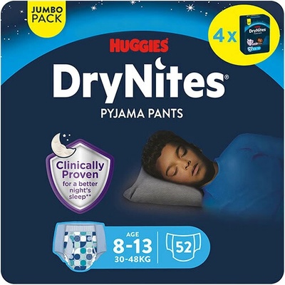 Huggies Dry Nites pre chlapcov 8-13 30-48kg 52ks