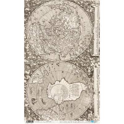 Rýžový papír 54x33 KARTY SVĚTA III - Rice Paper 54x33 CARTE OF THE WORLD III