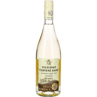 Víno Rakvice Veltlínské červené rané moravské zemské 12,5% 0,75 l (holá láhev)