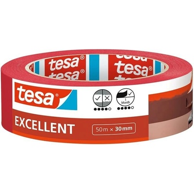 Tesa Excellent Maliarska a natieracia páska 30 mm x 50 m červená