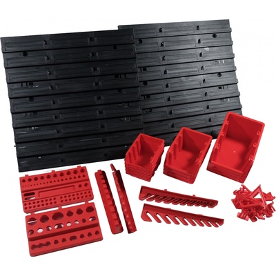 KISTENBERG závěsný panel ORDERLINE s 10-boxy na nářadí a 22-držáky na nářadí, 800x165x400mm, KOR4