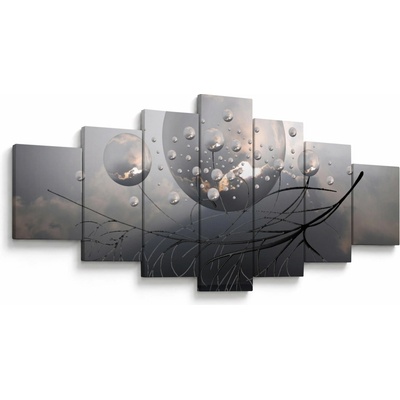 Obraz abstraktných gulí, sedemdielne 210x100 cm