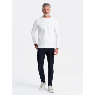 Ombre Clothing pánské tričko s dlouhým rukávem Eliwn bílá