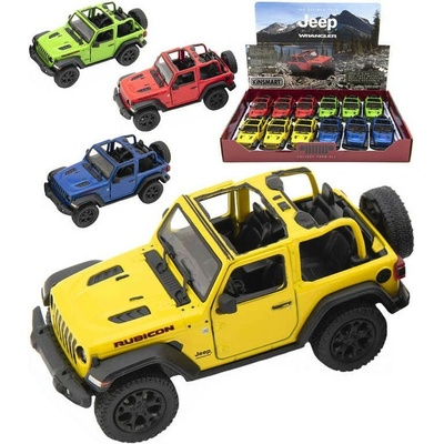 Kinsmart Auto Jeep Wrangler 2018 otevřená střecha 12 5cm kov na zpětné natažení 1:34