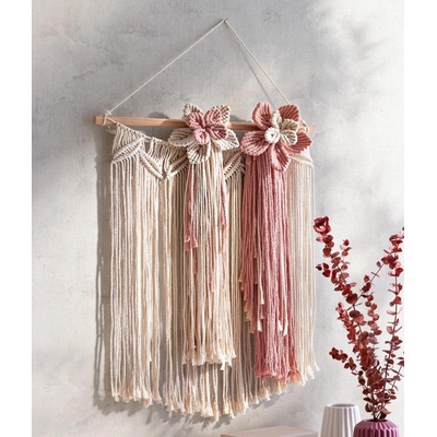 Weltbild Macramé nástěnná dekorace Flower š 48 × h 4,5 × v 57 cm