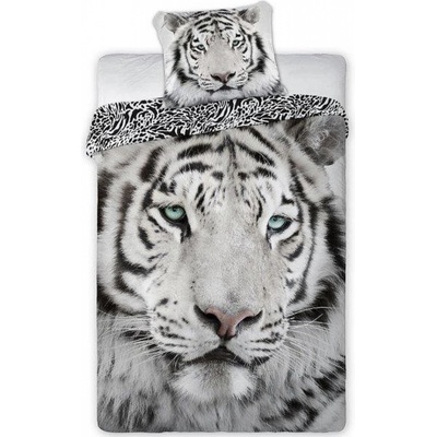 Faro Obliečky bavlna Deluxe 3D Tiger biely 140x200 70x90