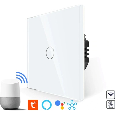 CB Elektro Revolo Touch WiFi dotykový vypínač č.1 (L+N) - Biely