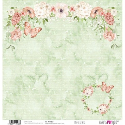 Scrapbookový papír KVĚTINOVÝ MIX - Scrap paper FLOWER MIX