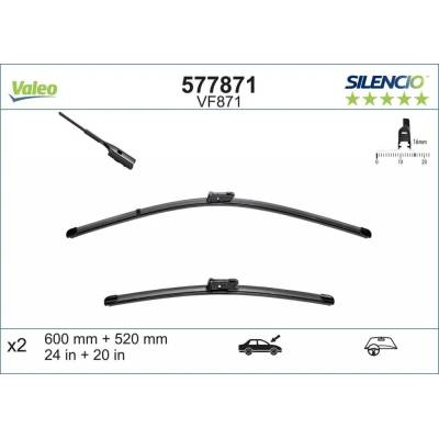 Valeo Silencio Flat Blade set 600+520 mm VA 577871