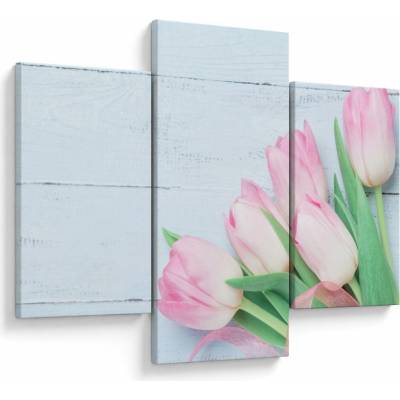 Obraz - Kytica tulipánov, trojdielne 90x60 cm