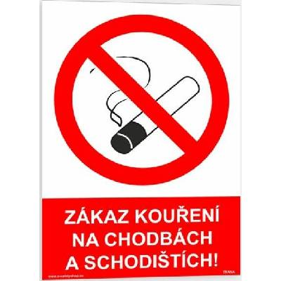 Traiva s.r.o Zákaz kouření na chodbách a schodištích Verze: Samolepka 148 x 210 mm (A5) tl. 0.1 mm - Kód: 08881