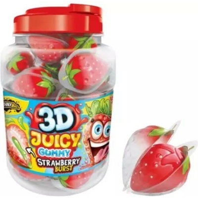 JohnyBee želé 3D Juicy Gummy Strawberry Burst dóza 1080 g