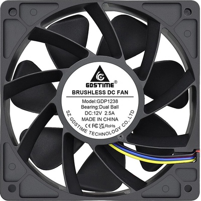 Ventilátor 120x120x38mm, 12V DC, XH2.54 - 4pin