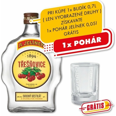 Rudolf Jelínek Čerešňovica 42% 0,7 l (čistá fľaša)